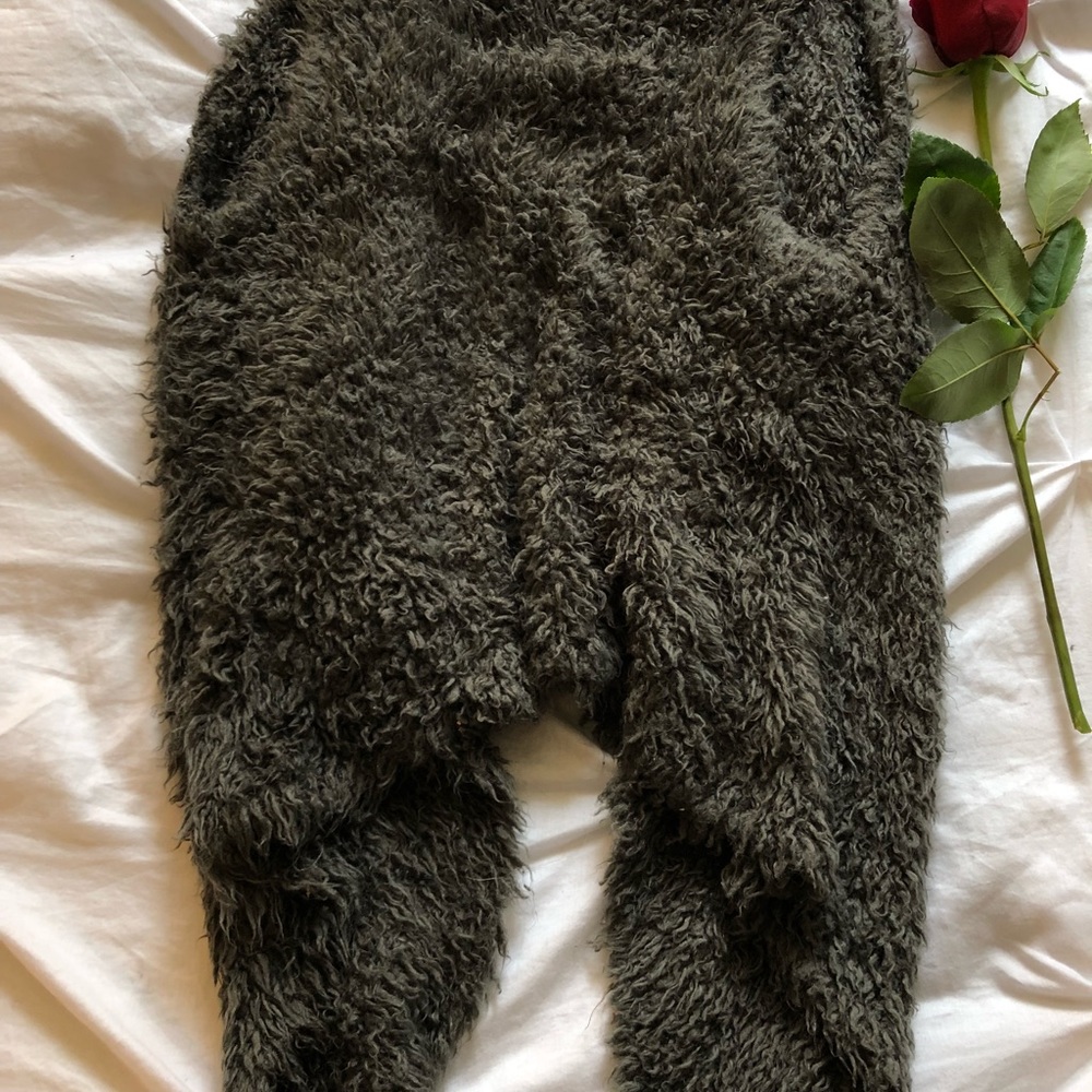 Grey fuzzy tank vest